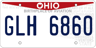 OH license plate GLH6860