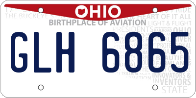 OH license plate GLH6865