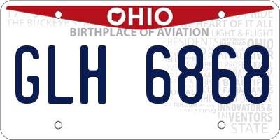 OH license plate GLH6868