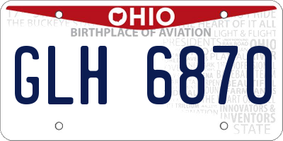 OH license plate GLH6870