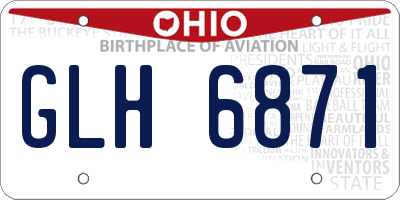 OH license plate GLH6871