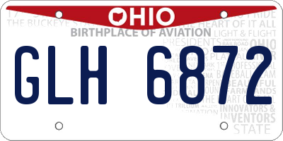 OH license plate GLH6872
