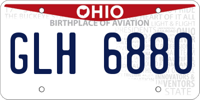 OH license plate GLH6880