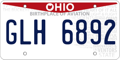 OH license plate GLH6892