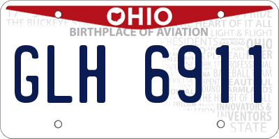 OH license plate GLH6911
