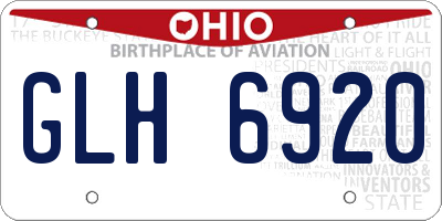 OH license plate GLH6920