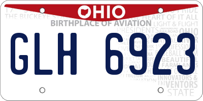 OH license plate GLH6923