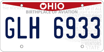 OH license plate GLH6933