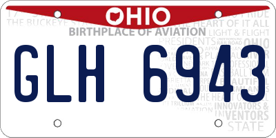 OH license plate GLH6943