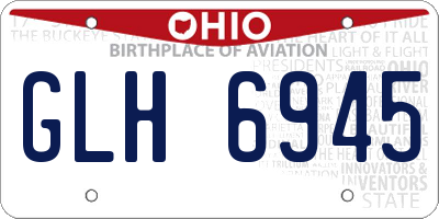 OH license plate GLH6945