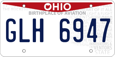 OH license plate GLH6947