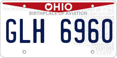 OH license plate GLH6960