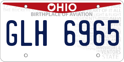 OH license plate GLH6965