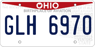 OH license plate GLH6970