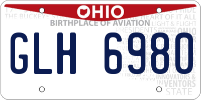 OH license plate GLH6980