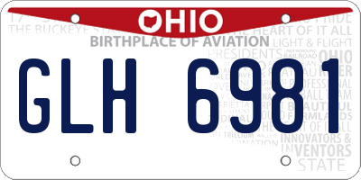 OH license plate GLH6981