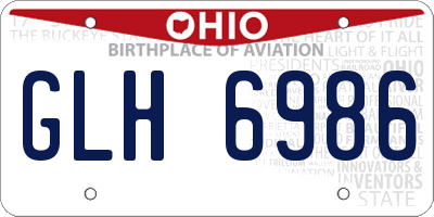 OH license plate GLH6986