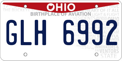 OH license plate GLH6992