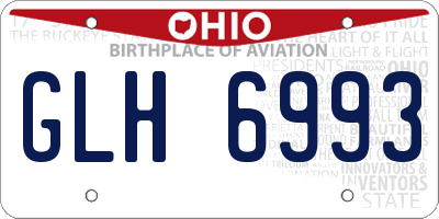 OH license plate GLH6993