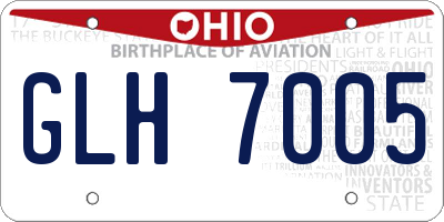 OH license plate GLH7005