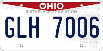 OH license plate GLH7006