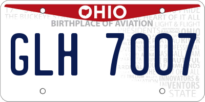 OH license plate GLH7007
