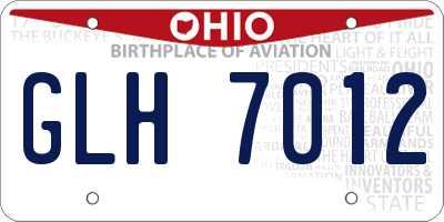 OH license plate GLH7012