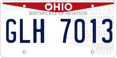 OH license plate GLH7013