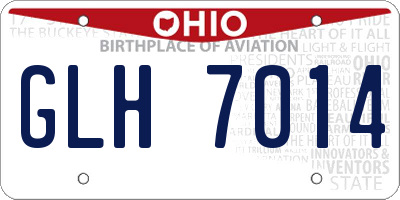 OH license plate GLH7014