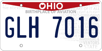 OH license plate GLH7016