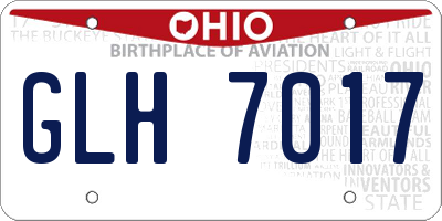 OH license plate GLH7017
