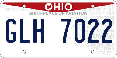 OH license plate GLH7022