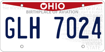 OH license plate GLH7024