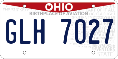 OH license plate GLH7027