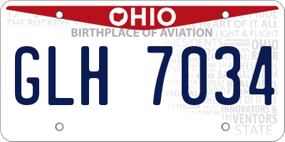 OH license plate GLH7034