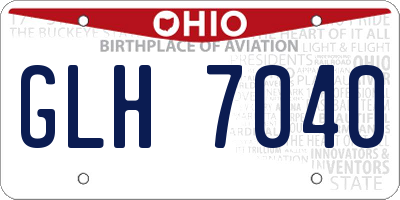 OH license plate GLH7040