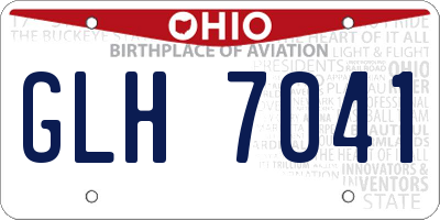 OH license plate GLH7041