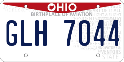 OH license plate GLH7044