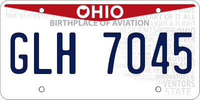 OH license plate GLH7045