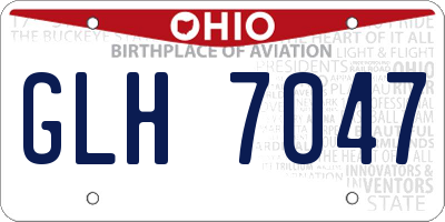 OH license plate GLH7047