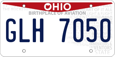 OH license plate GLH7050