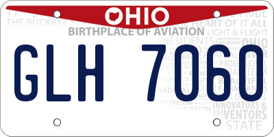 OH license plate GLH7060