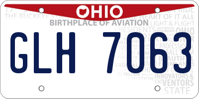 OH license plate GLH7063