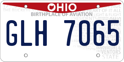 OH license plate GLH7065