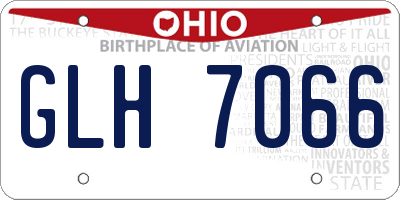 OH license plate GLH7066