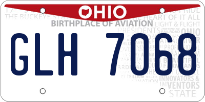 OH license plate GLH7068