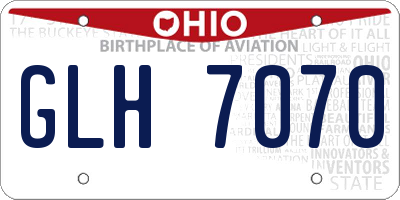 OH license plate GLH7070