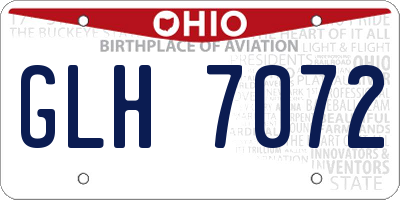 OH license plate GLH7072