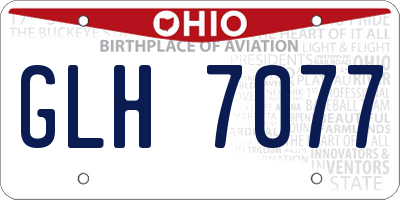 OH license plate GLH7077