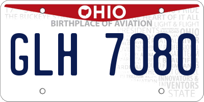 OH license plate GLH7080